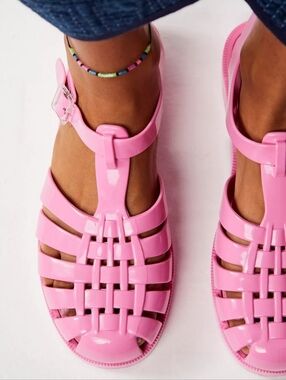 Melissa Possession  Pink  Jelly Sandals with Ankle Strap Size 9